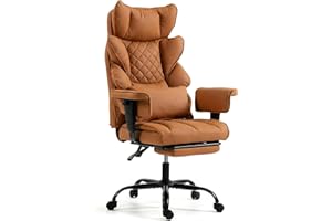 Big and Tall Ergonomic Adjustable Executive Office Chair with Leg Rest - 400 lbs Capacity, Reclining, 360° Swivel, Height Adj
