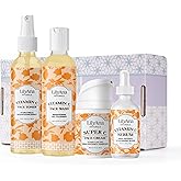 LilyAna Naturals Vitamin C Skincare Gift Set - Brightening and Anti-Aging Skin Care Products - Vitamin C Serum and Hyaluronic Acid - 4 Piece Set