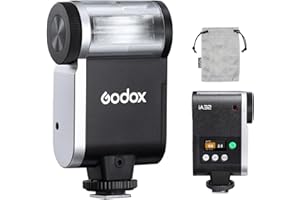 Godox iA32 Mini Flash, GN15 with 8 Levels Flash Power, 2.5s Recycling, 490 Full Power Flashes, S1/S2 Optical Control for Cano