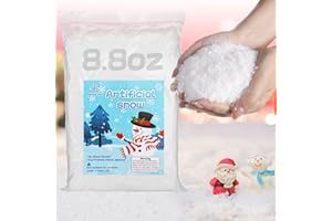 Biggun 8.8 Oz Water-Free Fake Snow Christmas Village Decorations, Lifelike Fire-Resistant Dry Faux Snow for Winter Wonderland Decorations