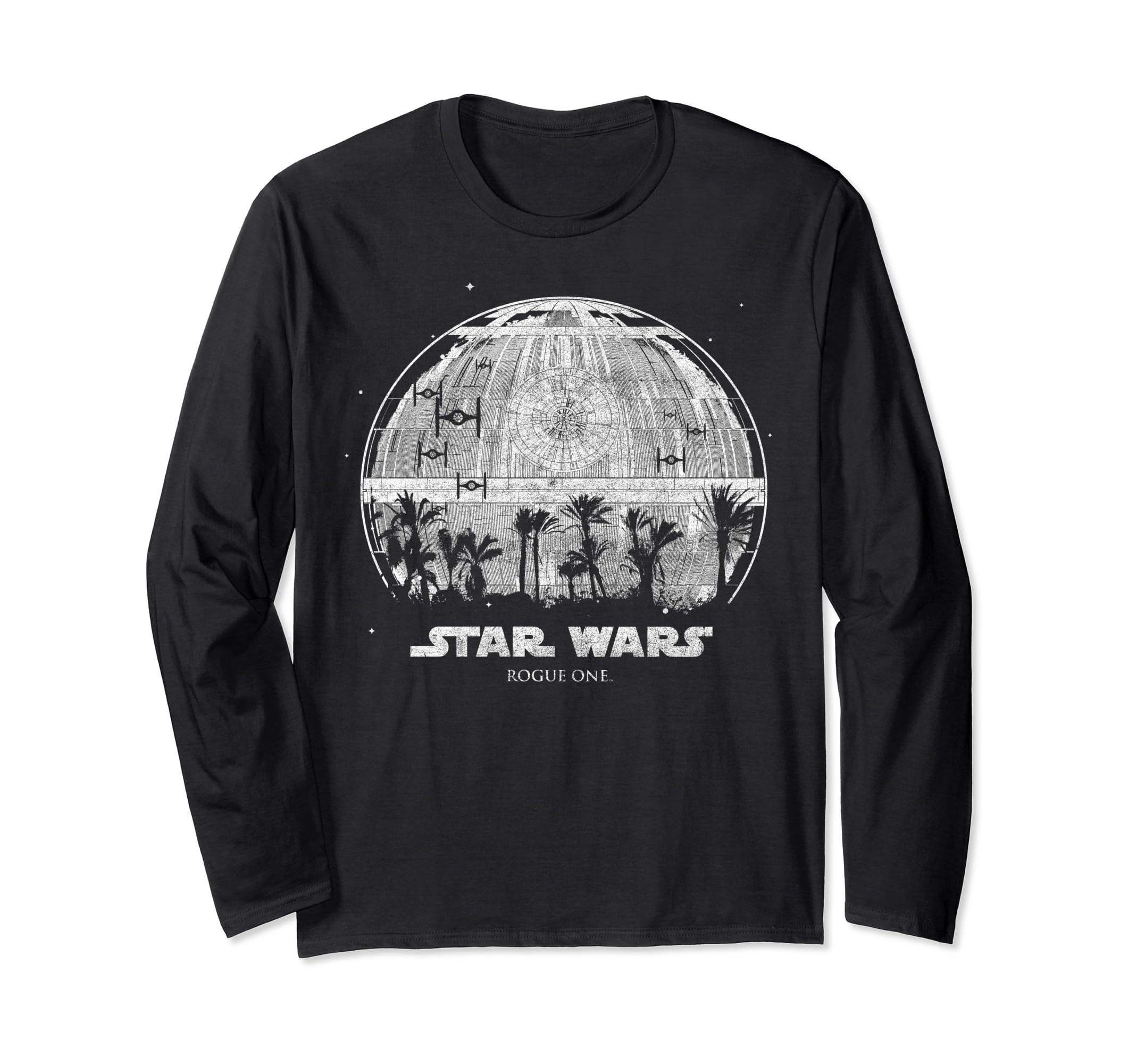 Star Wars Rogue One Palm Tree Death Star Long Sleeve T-Shirt