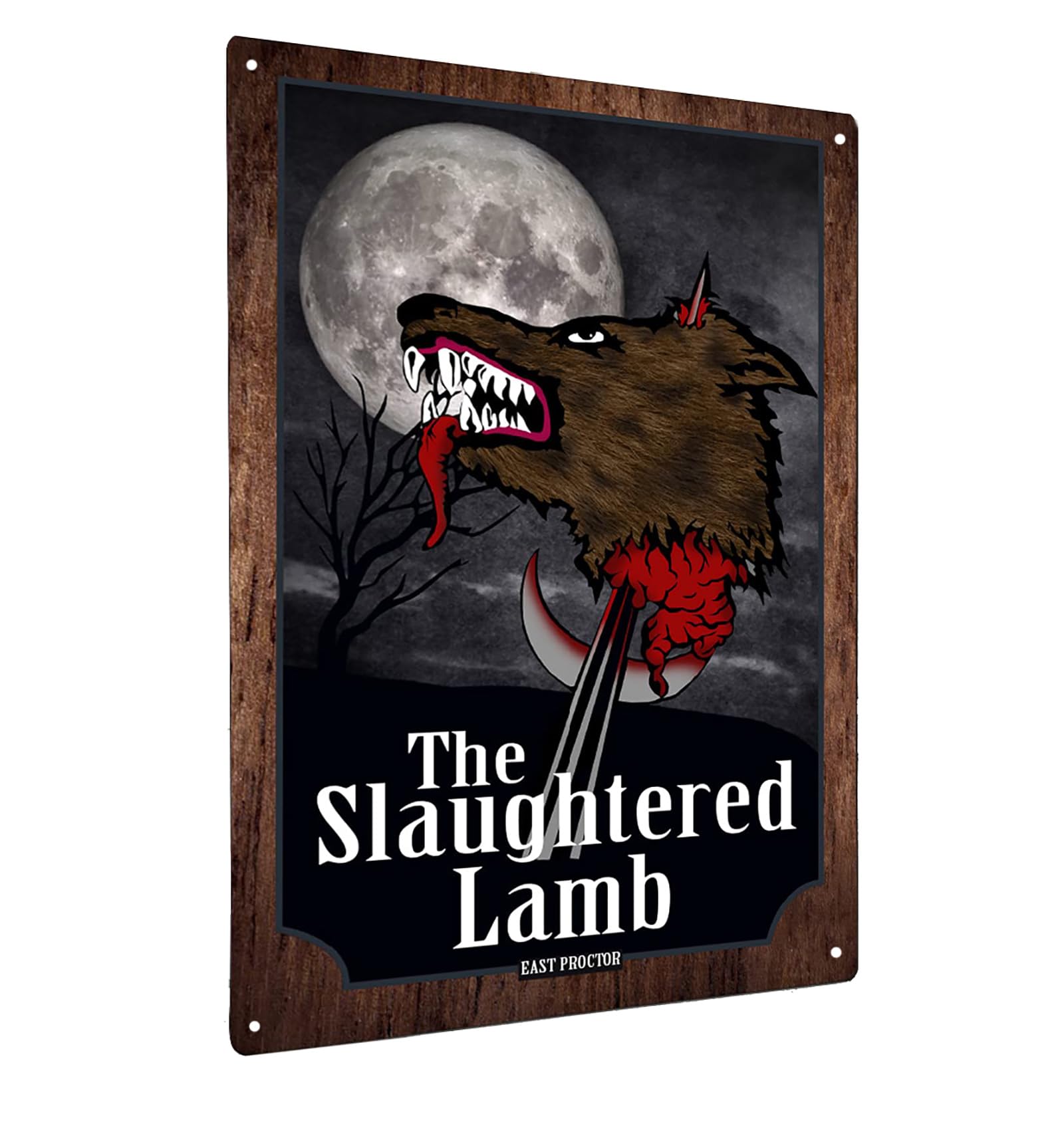The Slaughtered Lamb Pub Bar sign - Metal movie bar A4 sign