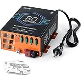 VEVOR RV Converter, 80 Amp, 110V AC to 12V DC RV Power Converter Battery Charger with 4 Stage Smart Charging 13V to 16.5V Adj