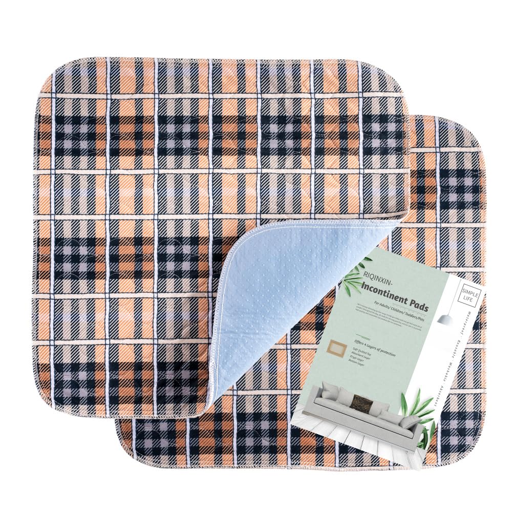 RIQINXIN Quilted Incontinence Chair Pads Absorbent Waterproof Chair pads For Incontinence For Adults Senior Children 21x22In 2pcs Plaid