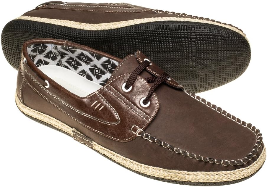 Quentin Ashford Mens Boat Shoe Loafer with Faux Leather