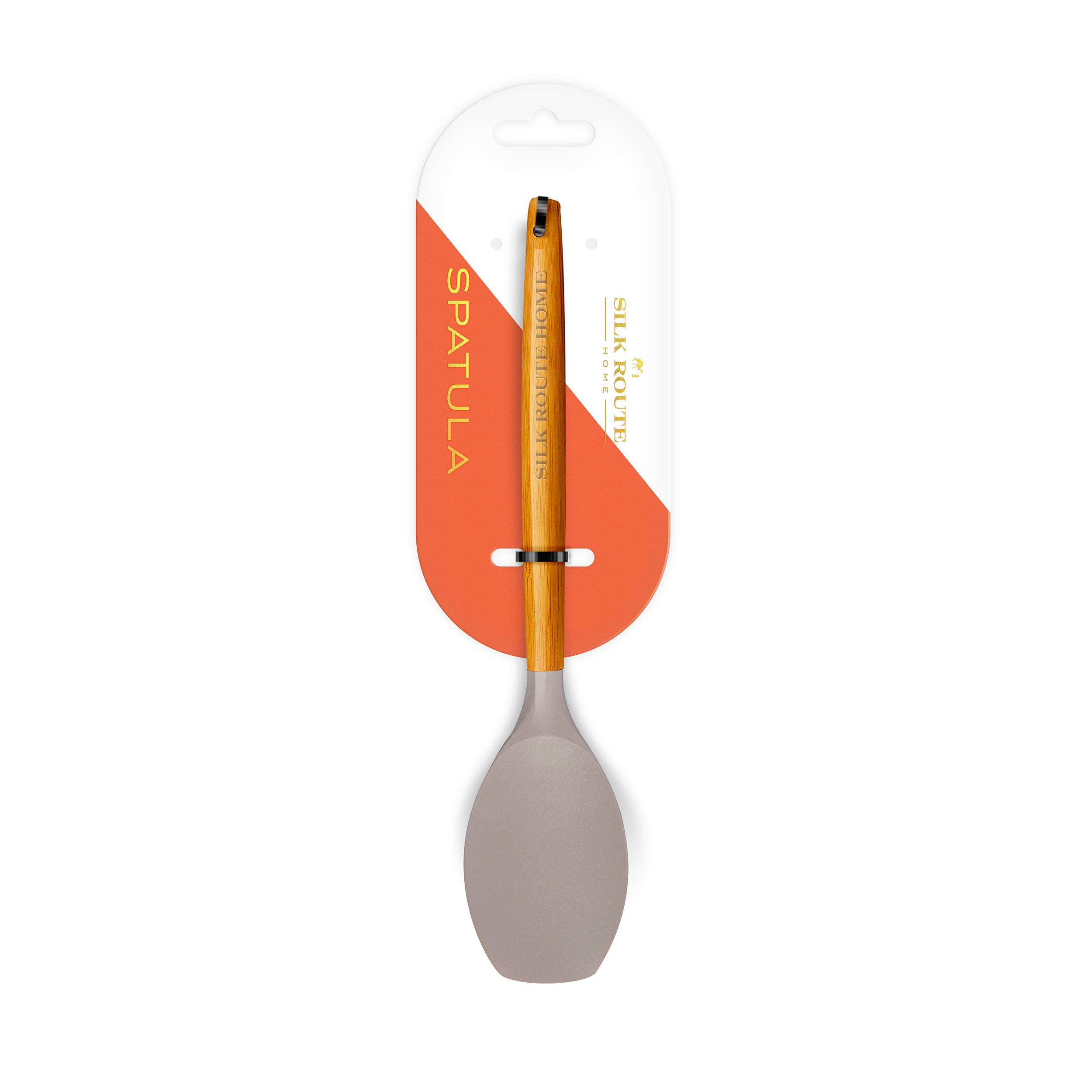Silk Route Home Acacia Wood & Grey Silicone Spatula Kitchen Utensil