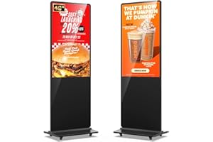 QIXZOCV 49 Inch Indoor Floor Standing Digital Signage Advertising Display Kiosk LCD Screen Commercial Totem Android System Vertical Poster with Auto Media Player