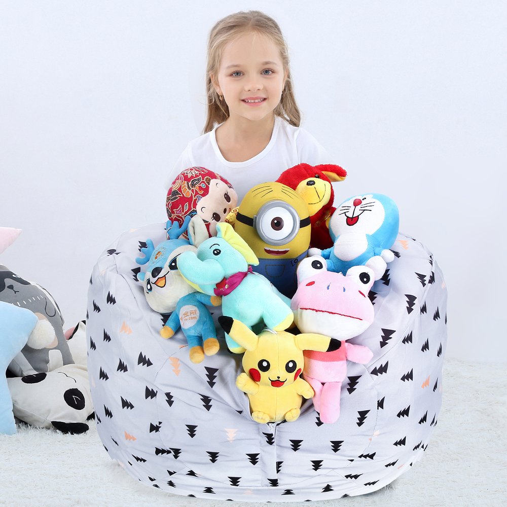 WOYAGE Stuffed Animal Bean Bag Storage Chair | Stuffed Animal Storage Sack |Stuff n Sit Kids\' Furniture | Childrens Bean Bag Chairs (Xmas Tree, XL)