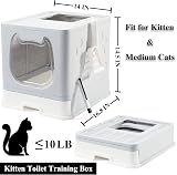 Vealind Covered Cat Litter Tray with Lid Drawer Front Door Scoop view 6
