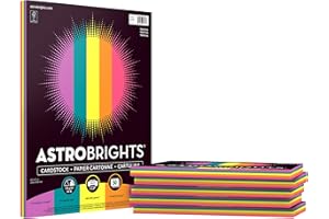 Astrobrights Colored Cardstock, 8.5" x 11", 65 lb/176 GSM, Tropical 5-Color Assortment, 6 Individual Packs of 50 Assorted She