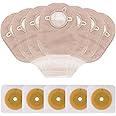 Lotfancy Ileostomy Supplies,15 PCS Two-Piece Colostomy Bags with Closure, 5 PCS Skin Barriers with Hydrocolloid & Non-Woven Border for Stoma Care, Cut-to-Fit