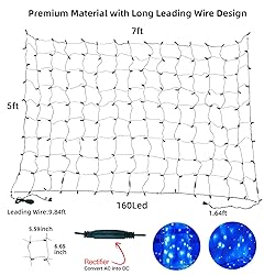 Dirnun Led Christmas Net Lights Blue Outdoor