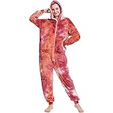 Lifeye Adult Jumpsuit Pajamas Hoodie Homewear Romper Sleepwear Tie Dye Costume for Women Men