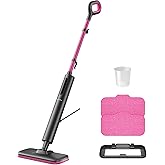Schenley Steam Mop Cleaner Powerful - 15s Fast Heat-Up, Chemical-Free for Hardwood/Tile/Laminate & Floors/Walls, Washable Pads, 3 Modes for Carpet, Lightweight, Self-Standing, Sleek Design