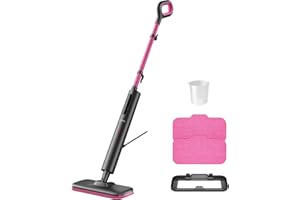 Schenley Steam Mop Cleaner Powerful - 15s Fast Heat-Up, Chemical-Free for Hardwood/Tile/Laminate & Floors/Walls, Washable Pads, 3 Modes for Carpet, Lightweight, Self-Standing, Sleek Design