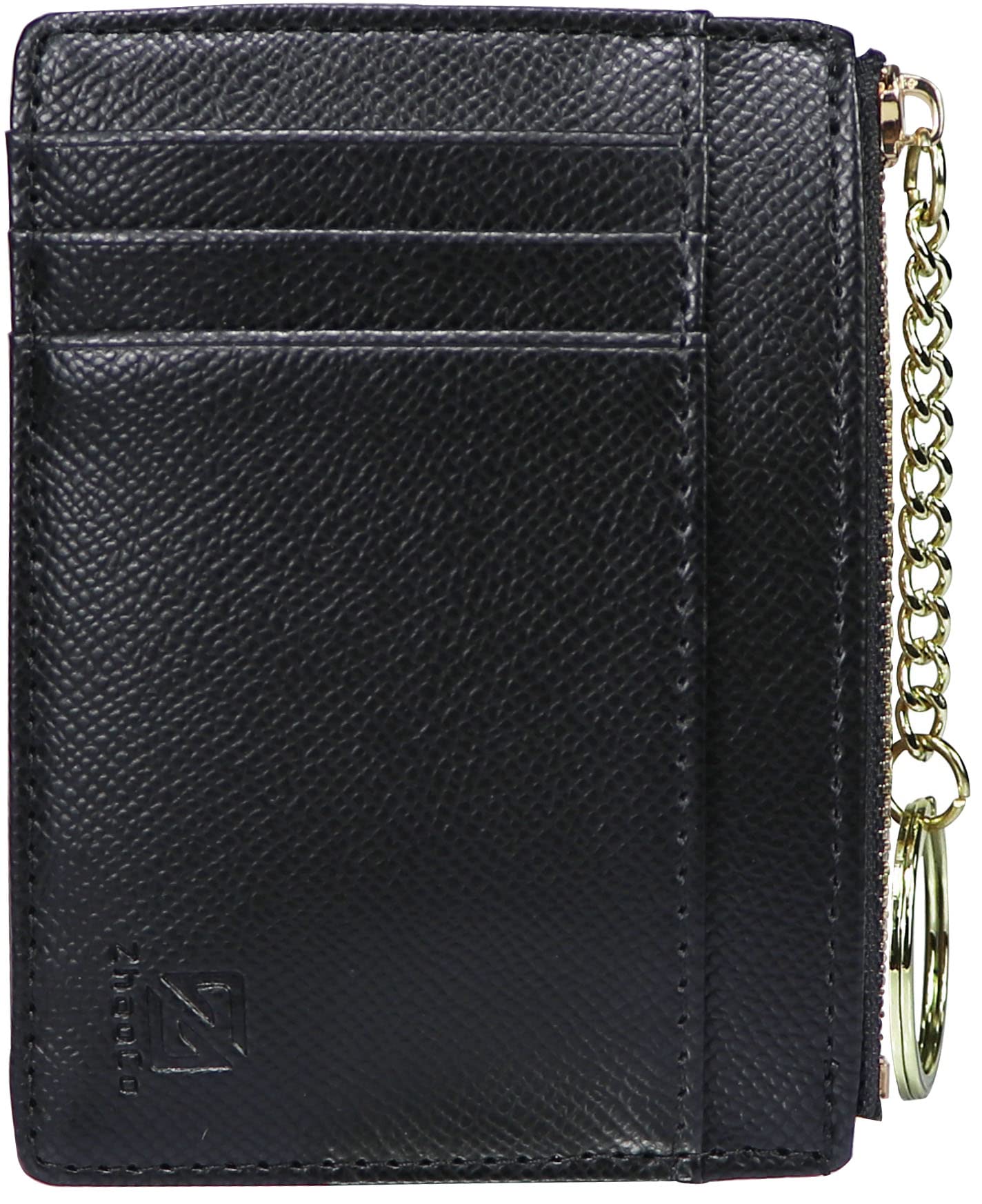 ZhaoCo Girls Wallet Purse, PU Leather Small Coin Purse 8 Card Case Holder Zipper Pouch Wallet with Key Ring for Women Ladies - Black