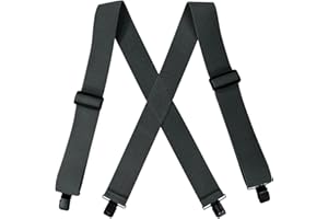 Cedrainy Men Suspenders 2 Inchs Extra Wide Clip Heavy Duty X Back Adudtable Braces Suspenders for Big&Tall Men