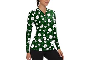 Soneven Womens Long Sleeve Golf Shirts Moisture Wicking V Neck Golf Polo Shirts Collarless Tennis Shirts