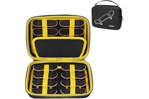 MGZNMTY Portable Storage Case for Teck Deck Ultra DLX Finger Skateboards, Fingerboard Carrying Case Compatible with 16 PCS Tech Deck Fingerboard (Large, Black)
