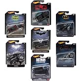Hot Wheels Batman Die-Cast 7-Car Set &ndash; 1:50 Scale Complete Pack (DKL20‑956R) | Collector Edition Featuring Iconic Batmobiles &amp; Bat-Fleet