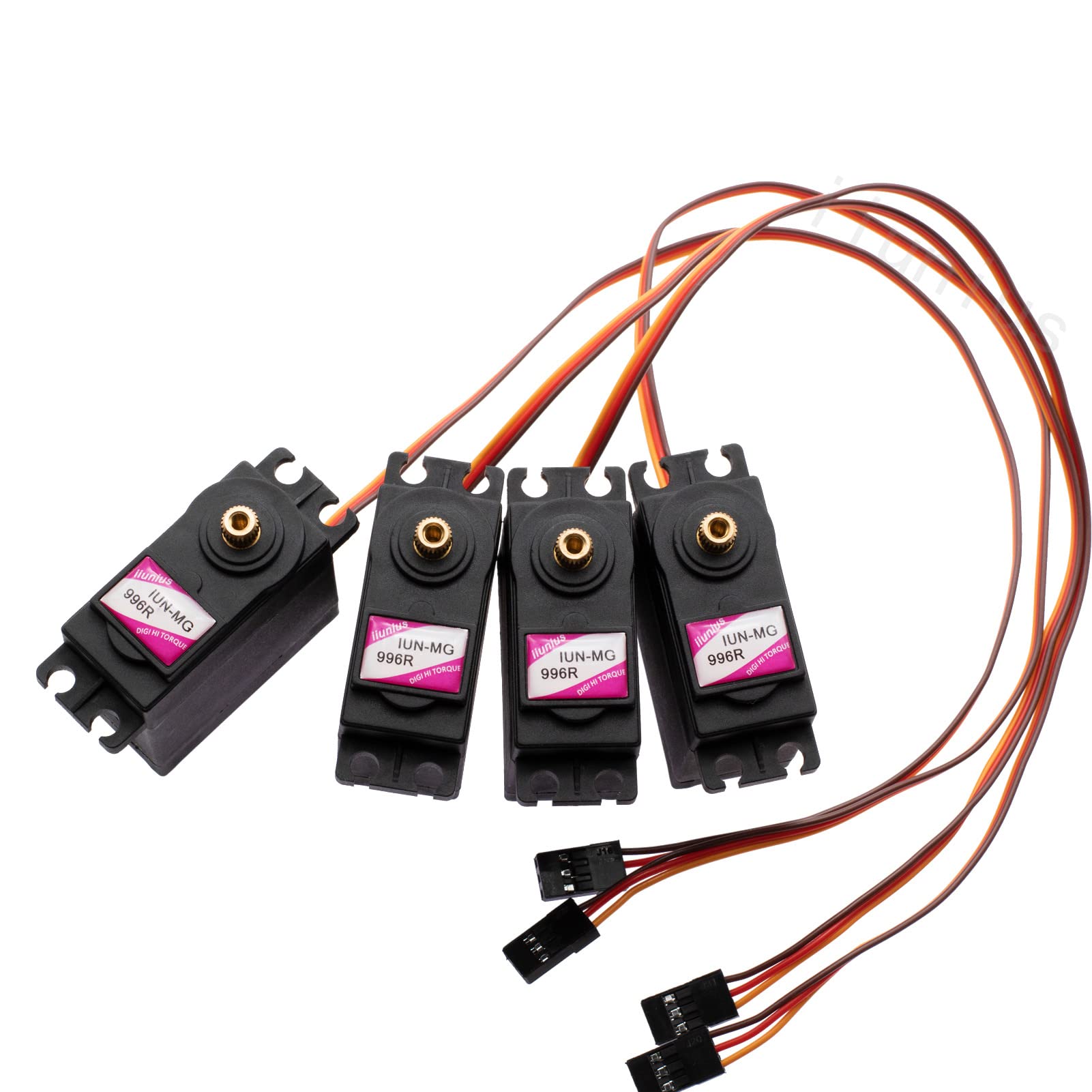 Iunius 4pcs MG-996 Servo Motor Metal Gear Torque Digital Motor Kit for RC Airplane Model Car Helicopter Robot Diving Equipment Smart Camera Racing Model