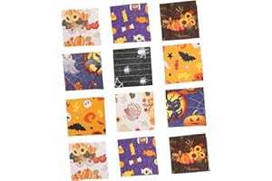 Abaodam 60sheets Pumpkin Ghost Cloth Head Cotton Fabric Diy Quilt Wall Decor Halloween