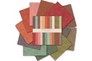 Colabrili Scrapbook Paper 12x12, Double-Sided Suede Textured, 24 Sheets/24 Designs, Boho Patterned Craft Paper for Junk Journ