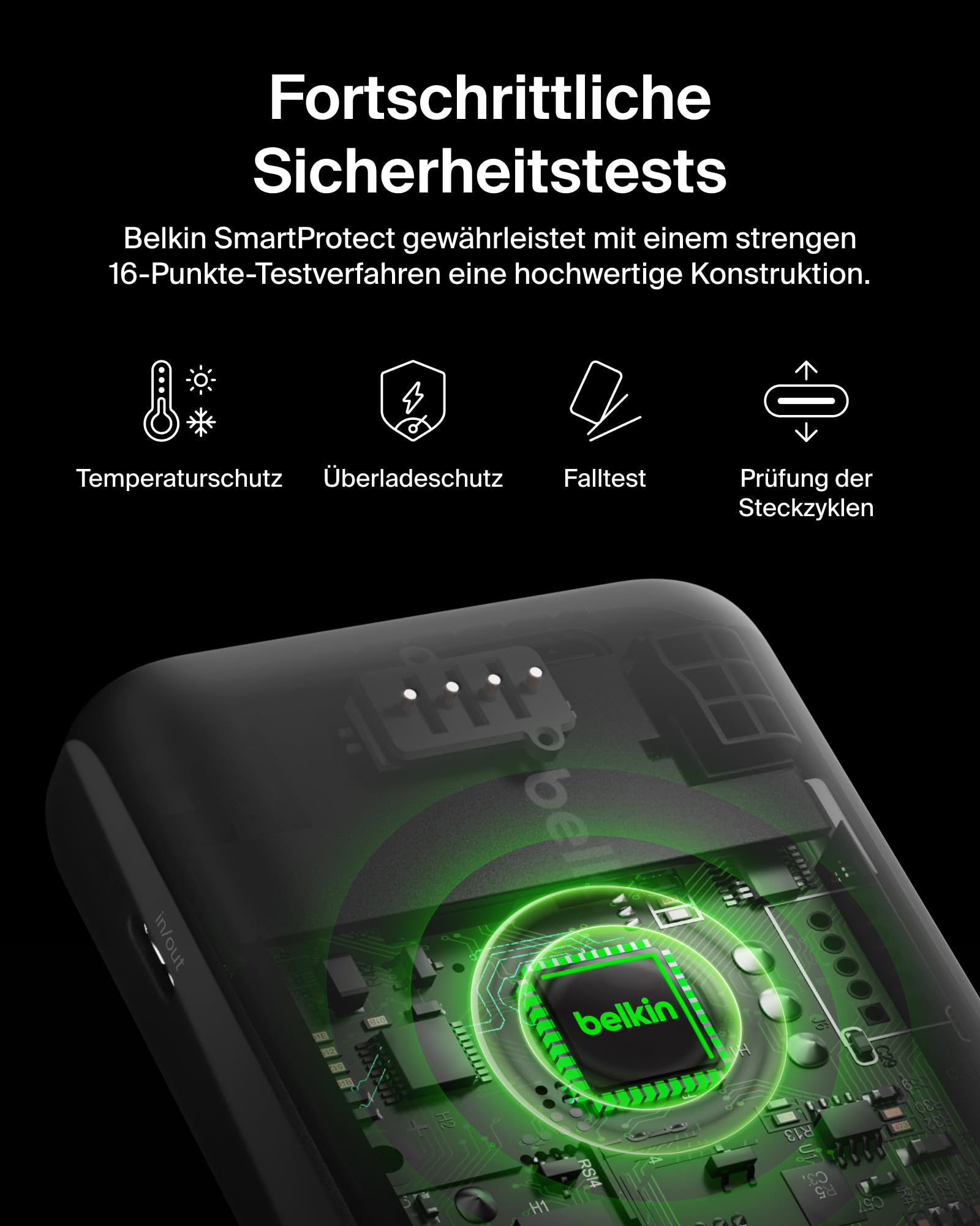 Belkin BoostCharge 10000mAh Power Bank, integriertes USB-C-Kabel – Schwarz 9