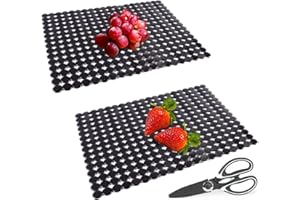 Kitchen Sink Mat for Stainless Steel/Ceramic Sinks,2 Pack Sink Protectors for Kitchen Sink with Scissors, Fast Draining,Easy 