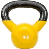 Sunny Health &amp; Fitness Vinyl Coated Cast Iron Kettlebell 5-25 lb | Full-Body Strength, Power-Based Workouts, Wide Textured Handle, Floor-Friendly Design, Available in 5, 10, 15, 20, 25 lb