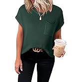 Dokotoo Women's Casual Short Sleeve Loose Tunic Tops Lightweight Knit Spring Pullover Sweater Blouses