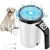 MYPIN Rechargeable Automatic Dog Paw Cleaner, Black - Portable Pet Paw Washer Cup with Soft Silicone Brush, 7.4V High Power, Suitable for Big Dog and Cat Grooming