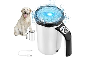 MYPIN Rechargeable Automatic Dog Paw Cleaner, Black - Portable Pet Paw Washer Cup with Soft Silicone Brush, 7.4V High Power, Suitable for Big Dog and Cat Grooming