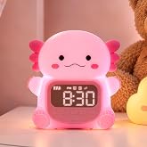 Axolotl Alarm Clock for Kids, Cute Night Light Toddler Alarm Clocks, Pink | Kids Small Digital Clock for Bedroom Bedside, Dual Alarm, Multicolor Night Light, LED Desk Clock Gift for Boys and Girls