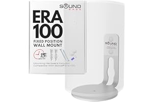 ERA100 Wall Mount Bracket, Low Profile, White, Single Unit, Compatible with Sonos ERA 100 Speaker, Complete with All Fixing H
