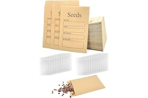 120 PCS Seed Envelopes (8cm x 12cm) + 20 PCS Resealable Transparent Bags (10cm x 15cm) – Sturdy Kraft Paper Envelopes and Reu