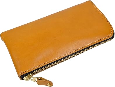 Amazon Leather Z 栃木レザー 長財布 L型ファスナー 薄型 Ykkジップ 本革 日本製 キャメル Leather Z 財布