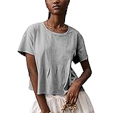 OPCAKM Womens Summer Pleated Swing Tee Casual Babydoll Peplum Tunic Shirts Tops