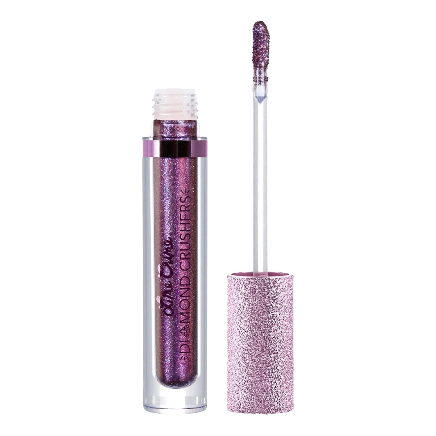 Lime Crime Diamond Crushers Iridescent Liquid Lip Topper, Gemini - Maroon/Blue Duochrome - Strawberry Scent - Enhances Mattes - For Face And Body - Wear Alone Or Over Lipstick - Vegan