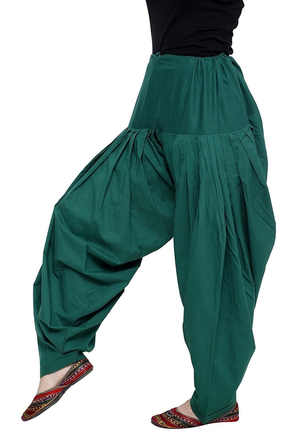 kalpit creations women's cotton semi-patiala salwar bottom pants (green, free size)