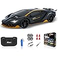 YUAN PLAN RC Drift Car, 1/24 Remote Control Car 4WD RC Cars for Kids, 2.4GHz Hobby Racing Car Toys Drifting RC Car with LED Light Rechargeable Battery and Drift Tires Toy Cars for Boys Black