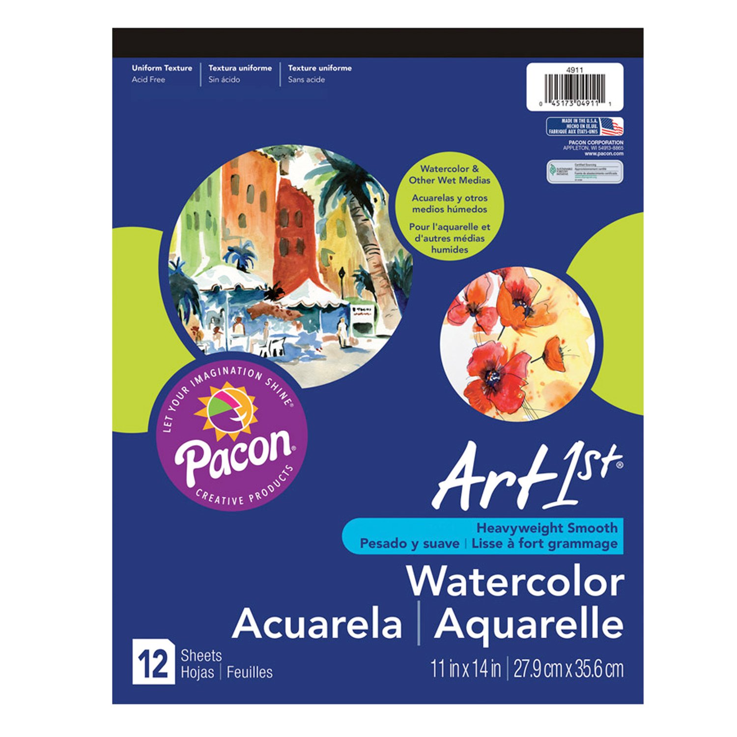 PaconPAC4911 Art1st Watercolor Pad, 11" x 14", White