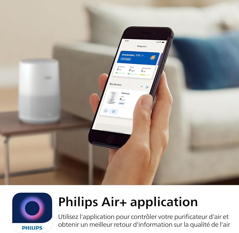 Purificateur d'air connecté 600, jusqu'à 44 m²,19dB(A)*, Blanc