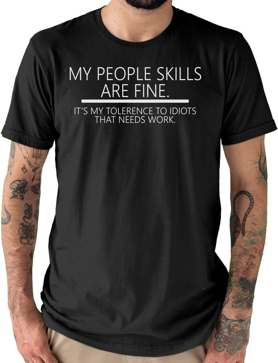 Webbs People Skills are Fine Men's Black T-Shirt Comedy Funny Slogan T-Shirts
