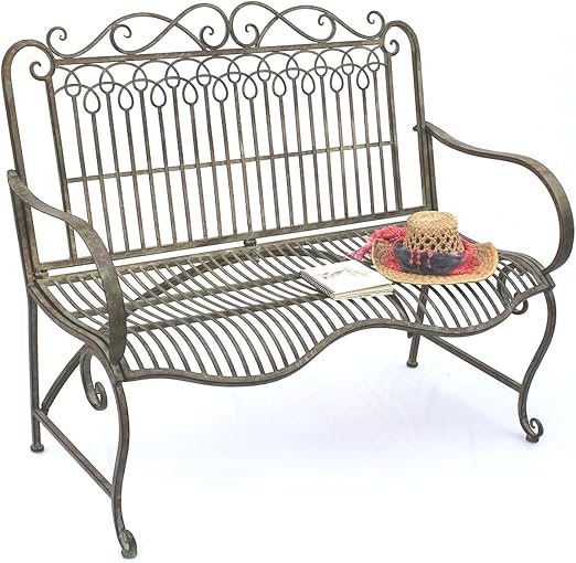 Dandibo Bench Made From Metal Garden Bench Jc150014 Seat Park Bench 2 Seater 110 Cm Patina Green Amazon Co Uk Garden Outdoors