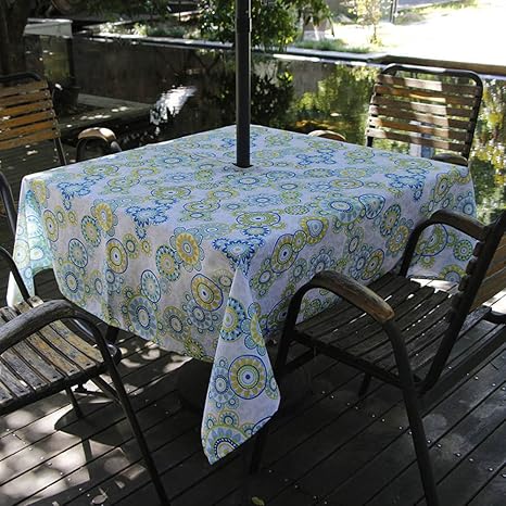 Amazon Com Iisutas Outdoor Patio Tablecloth With Umbrella Hole