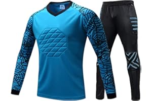 Rayauto Men's Youth Sport Football Soccer Goalkeeper Goalie Foam Padded Top Jersey Pants