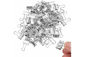 Binder Clips Set - 80 Pieces, 0.75 Inches / 19mm Silver Clips, Durable Metal, Perfect for Organizing Documents, Photos, and O