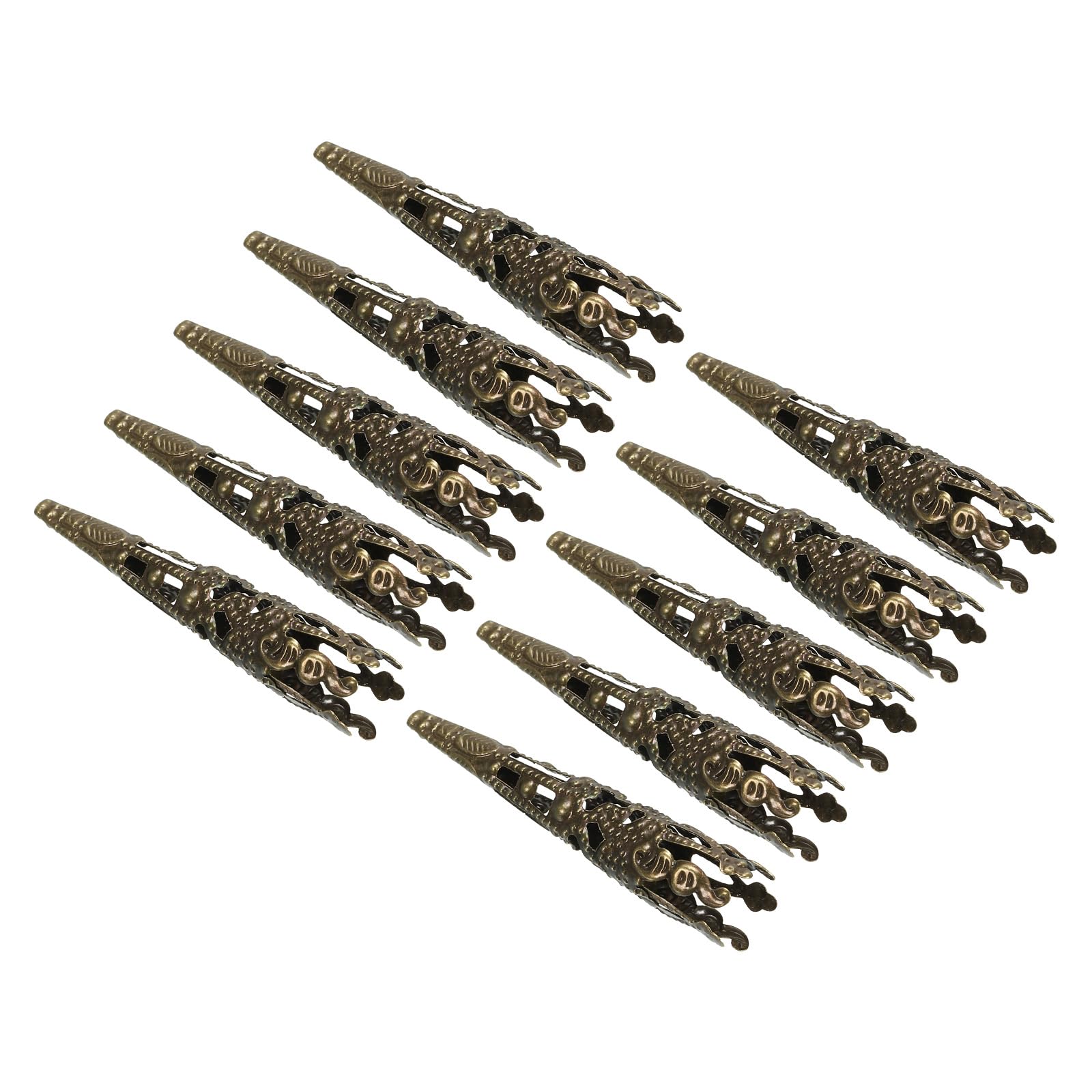 PATIKIL 41mm Corsage Decorative Holder, 10 Pcs Brooch Pin Vase Pocket Boutonnieres Holder for Wedding Party DIY Crafts, Bronze