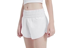 Aurefin Girls Quick Dry Athletic Shorts, Lightweight Running Shorts with Zip Pocket Workout Sports Shorts for Teen Kids